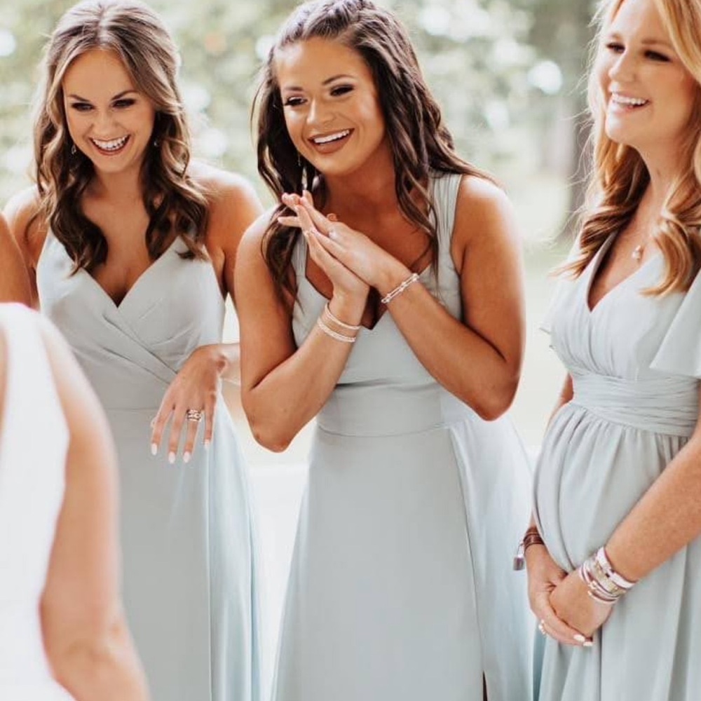 Azazie Rue Agave Bridesmaid Dress - Picture 3 of 4
